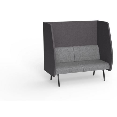 Willow Upholstered Privacy Booth - 2-Seater / Charcoal