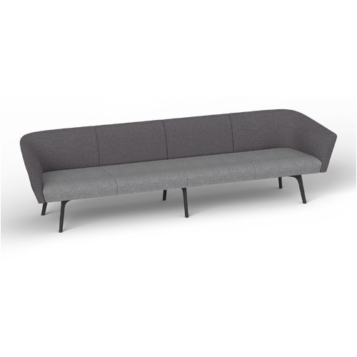 Willow Lounge - Configuration 10 - Charcoal / Metal