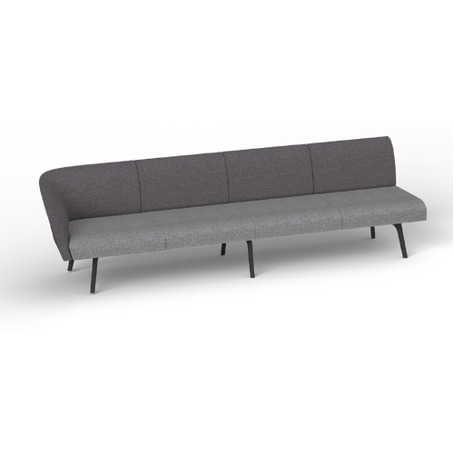 Willow Lounge - Configuration 8 - Charcoal / Metal