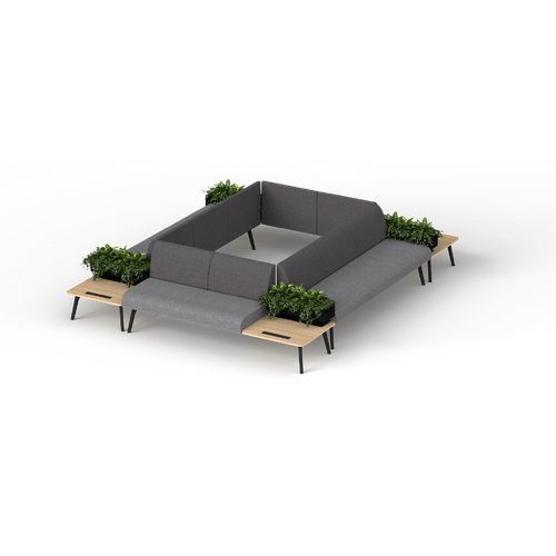 Willow Lounge - Configuration 19 - Charcoal / Metal