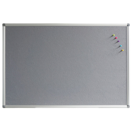 Wall Mountable Office Pinboard Grey Fabric - 1200mm x 1200mm