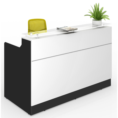 Classic White and Charcoal Reception Desk Counter