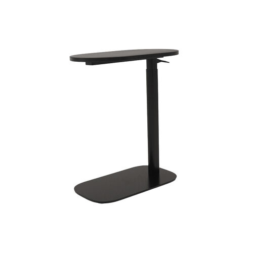 Eos Height Adjustable Side Table [Black Melamine, Black Frame]