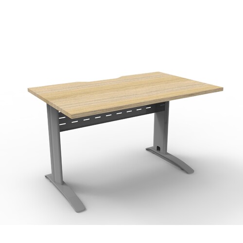 Deluxe Rapid Span Open Workstation Silver Frame Natural Oak Top - 1200mm x 750mm