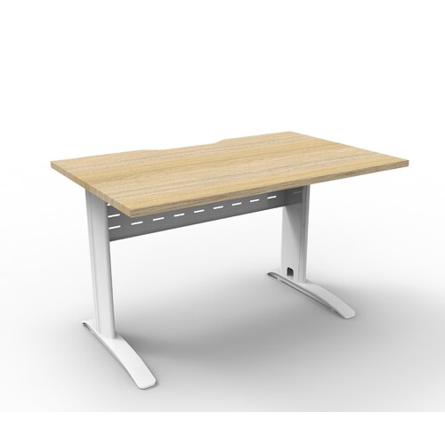 Deluxe Rapid Span Open Workstation White Frame Natural Oak Top - 1200mm x 750mm