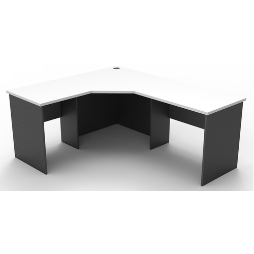 Express Corner Workstation Home Office Desk White & Ironstone - 1800 x 1500 x 600