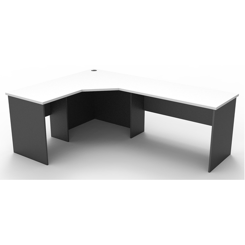 Express Corner Workstation Home Office Desk White & Ironstone - 2100 x 1500 x 600