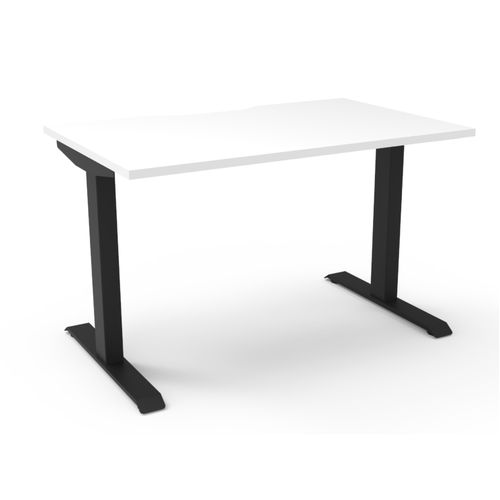 Boost Static Powdercoat  Single Workstation- Black Frame White Top-1200mm x 750mm