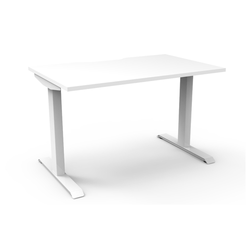 Boost Static Powdercoat  Single Workstation-White Frame White Top- 1200mm x 750mm
