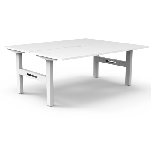 Boost Static Powder coat Back to Back Workstation- White Frame White Top- 1200mm x 750mm