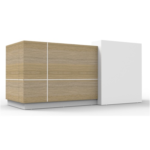Sempre Reception Counter - Natural Oak & White