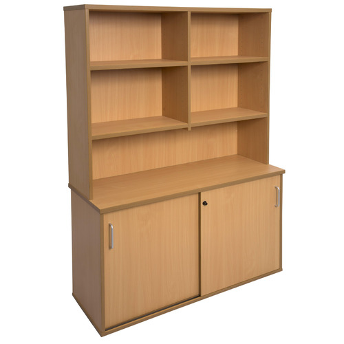 Rapid Credenza with Storage Hutch - Beech