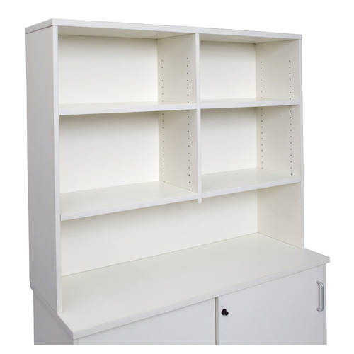 Rapid Credenza with Storage Hutch - White