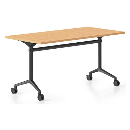 Typhoon Flip Top Mobile Table Black Frame [Size: 1200mm x 600mm] [Colour: Beech]