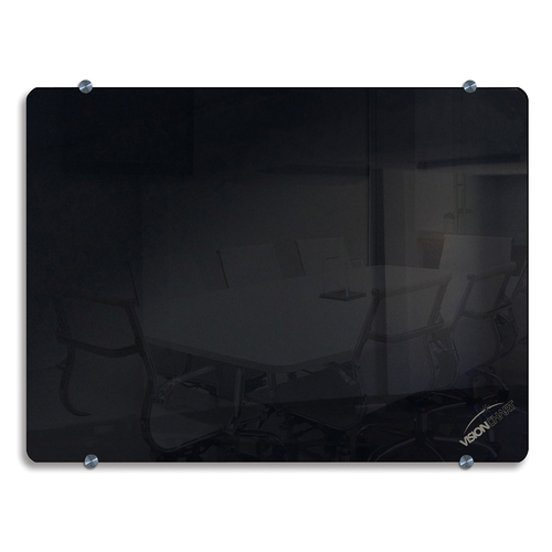 Lumiere Black Magnetic Office Glassboard - 120cm Wide x 60cm High