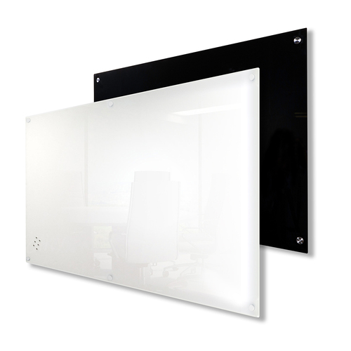 Lumiere Black Magnetic Office Glassboard - 180cm Wide x 120cm High