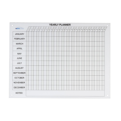 Magnetic Glassboard Year Planner