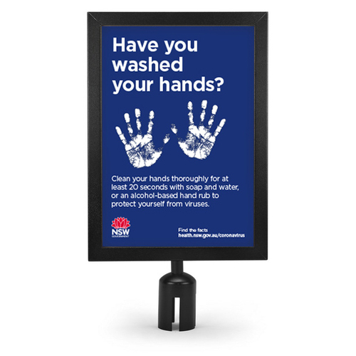 Retracta A4 Black Square Sign Holder