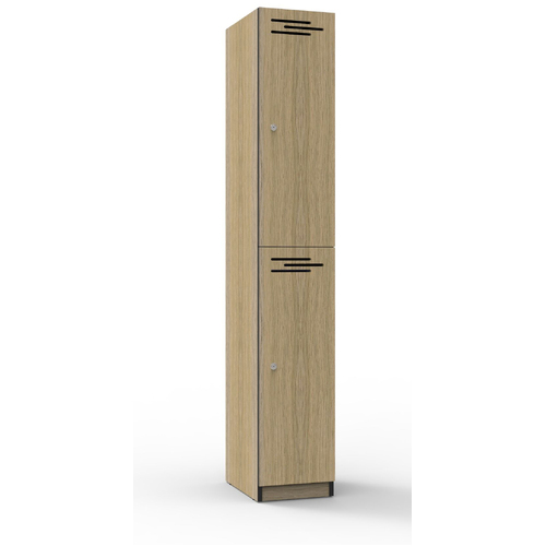 2 Door Natural Oak Melamine Locker