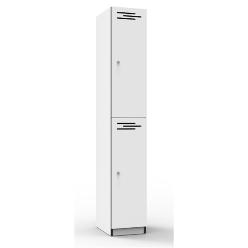 2 Door White Melamine Locker