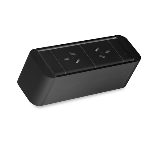CMS Zeus Power Rail - Black / 2 x GPO
