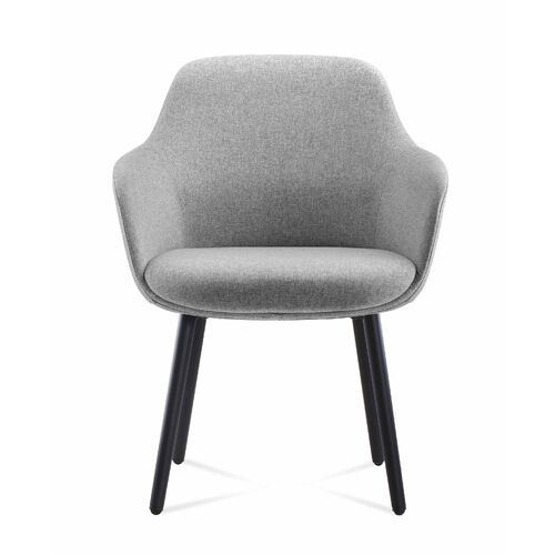 Aspen 4 Leg Tub Chair - Light Grey Fabric