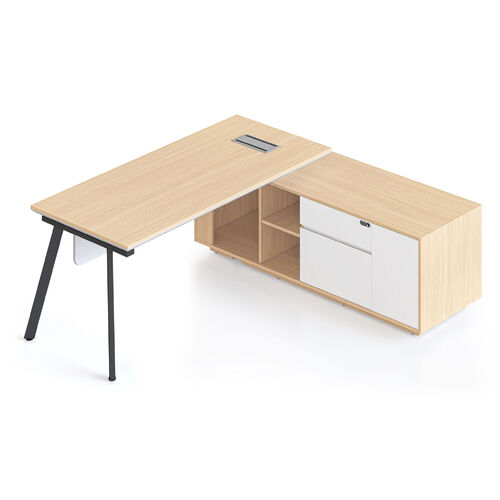 Casa Executive Modern Desk - Black Eternity Left
