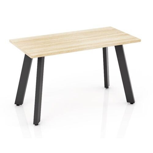 Flare Rectangular Meeting Table – Black Frame – New Oak – 1200 × 750mm