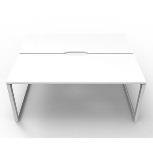 Deluxe Rapid Infinity 2 Person Double Sided Workstation White Frame White Top - 1500mm W x 1530mm D x 730mm H