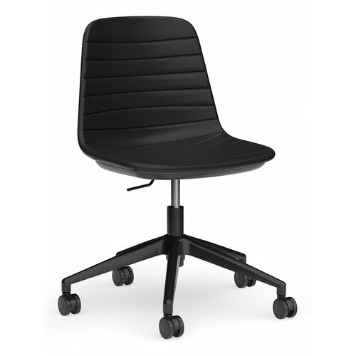 Sofia Gas Lift Chair – Black Castor Base – PU Upholstery – Black