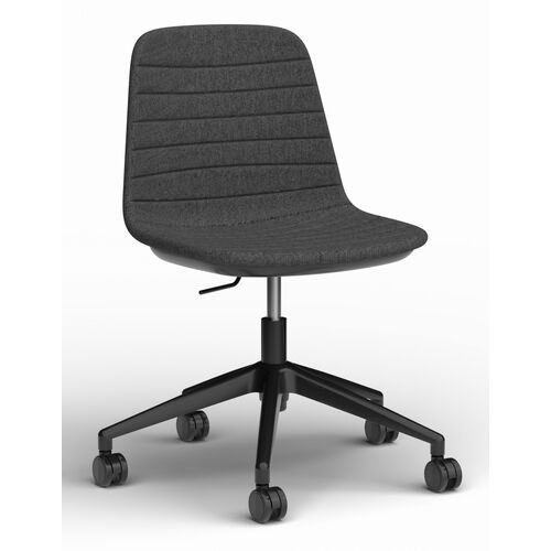 Sofia Gas Lift Chair – Black Castor Base – Sunday Fabric – Pewter