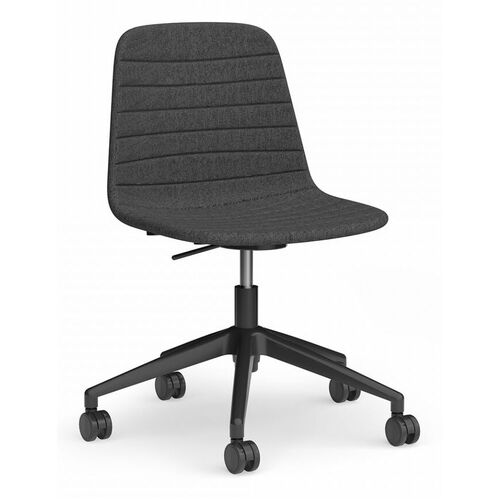 Sofia Gas Lift Chair with Tilt – Black Castor Base – Sunday Fabric – Pewter