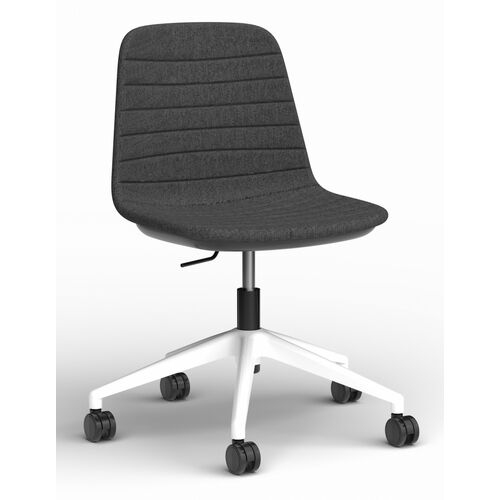 Sofia Gas Lift Chair – White Castor Base – Sunday Fabric – Pewter