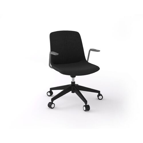 Vista Swivel Meeting Chair - Fully Upholstered - Black
