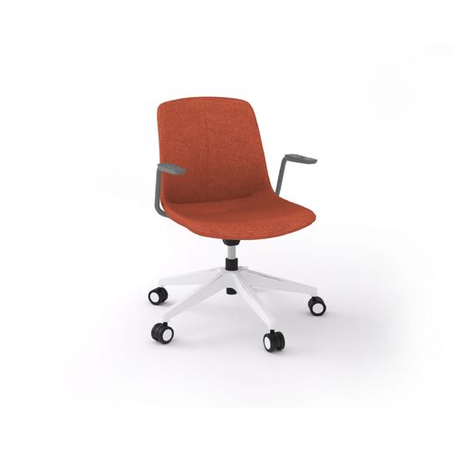 Vista Swivel Meeting Chair - Fully Upholstered - Rust