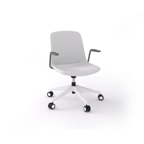 Vista Swivel Meeting Chair - Fully Upholstered - White