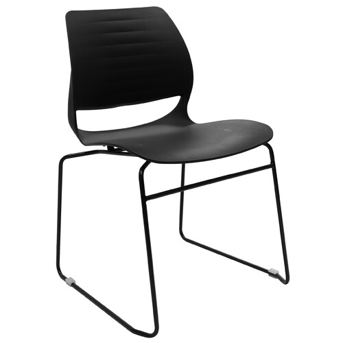 Vivid Black Poly Sled Base Visitor Chair